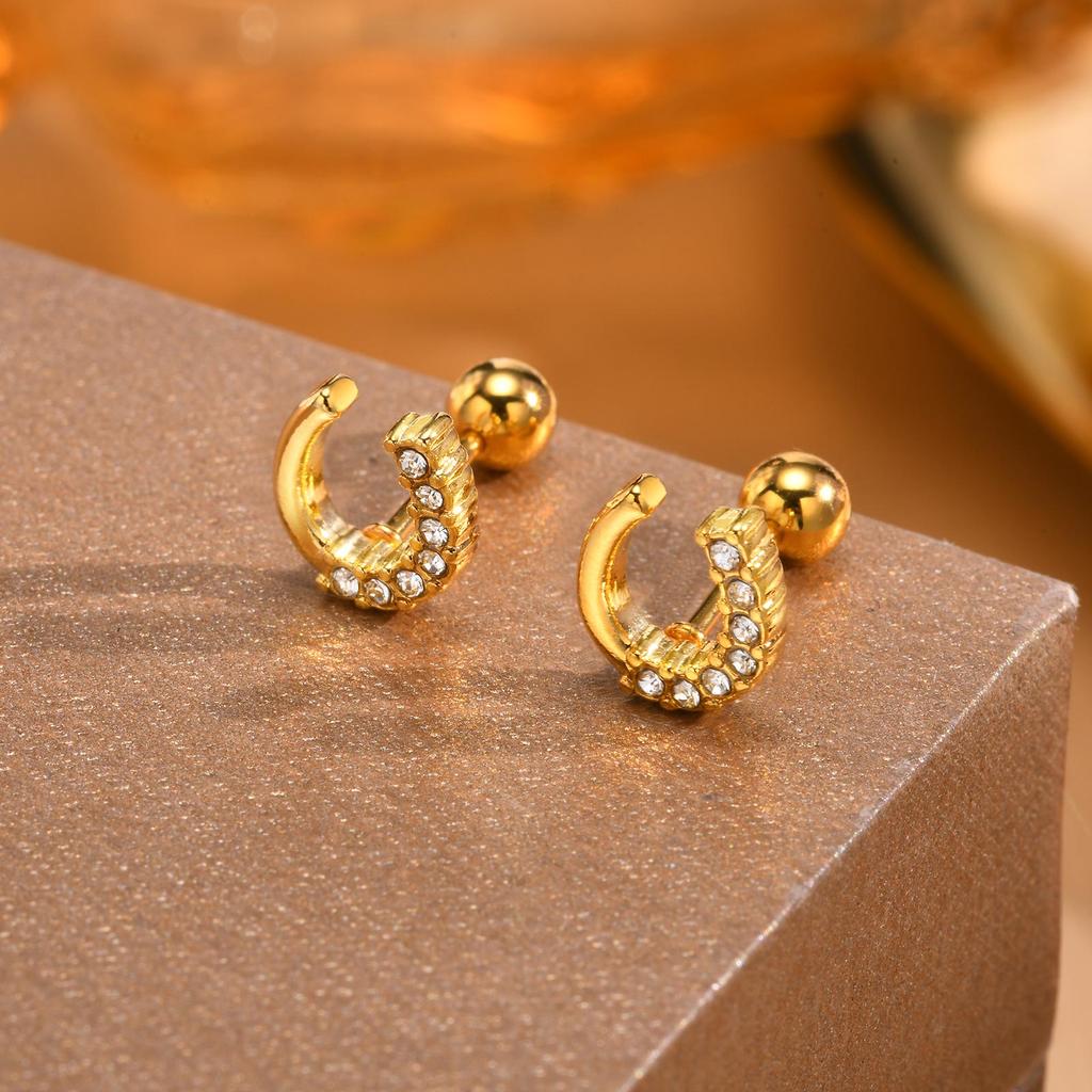 Cute Micro Cubic Zircon Heart Shape Stud Earrings For Women Girls Stainless Steel Butterfly Earring Ear Piercing Jewelry Gift