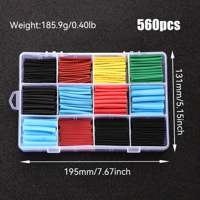 560/580/800 PCS Heat Shrink Tubings 2:1,Wire Cable Wrap Assortment Tube Sets Electric Insulation Heat Shrink Tube Kit (6 colors)