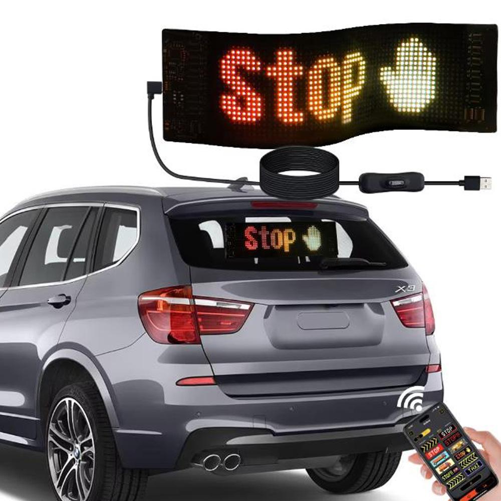 RGB Ventuză Auto Ecran Moale Afișaj Led Telecomandă Control Aplicație Mufă USB PU Rezistent la Apă și Rezistent la Temperaturi Înalte