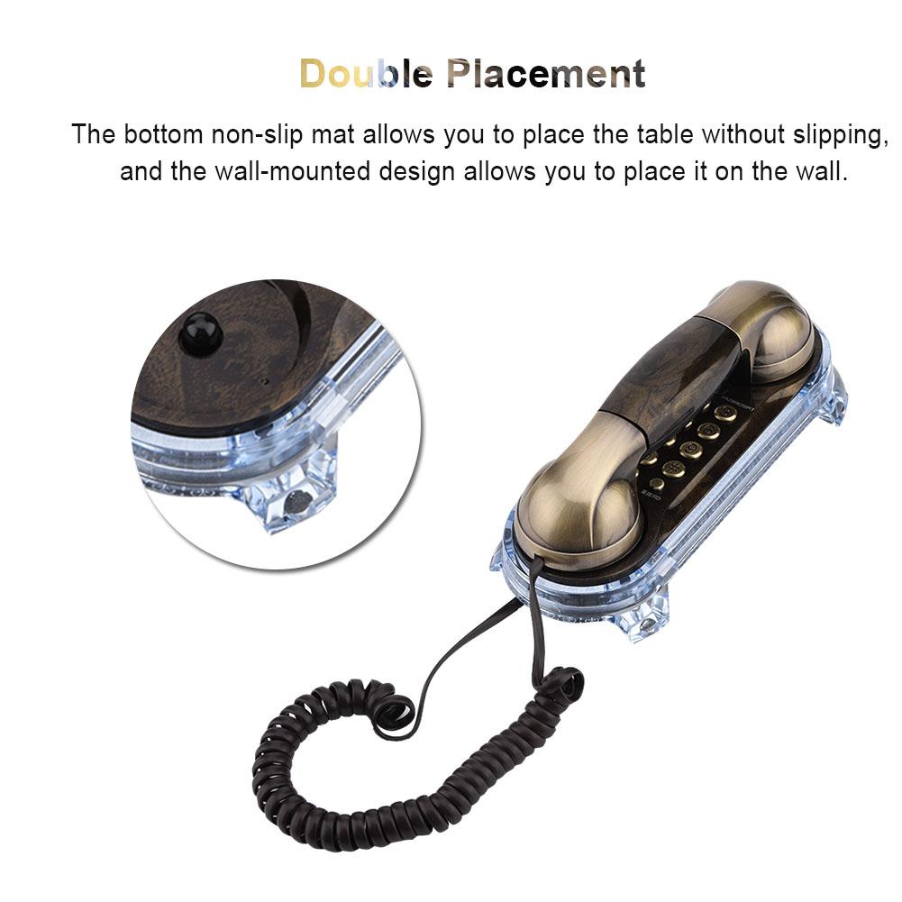 Antique Retro Wall Mounted Telephone Corded Phone Landline Fashion Telephone Bronze