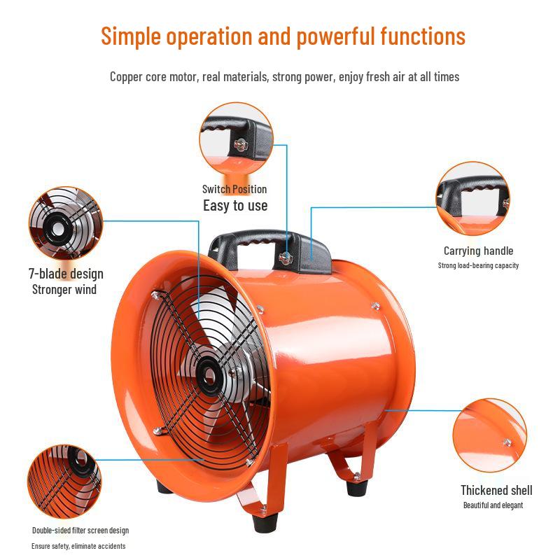 220V Portable Axial Fan: Household & Industrial Ventilation Exhaust Blower