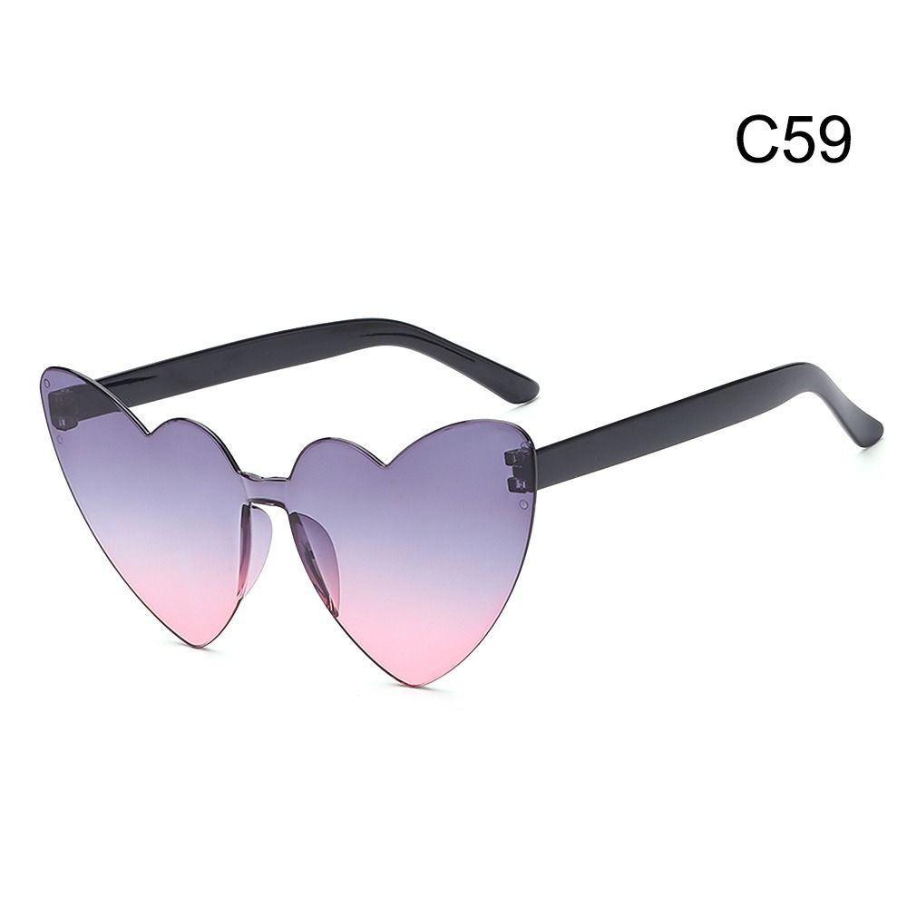 UV400 Schutz Herzform Farbverlaufsgläser Trendige Sonnenbrille für Strand/Reisen/Streetwear