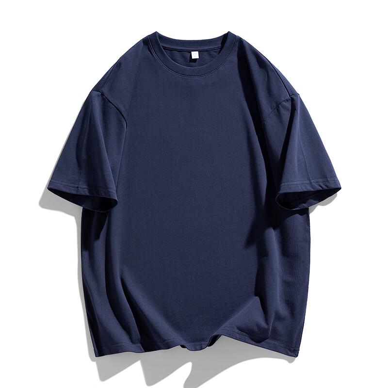 JIAOXIU Men s 250G Pure Color Crew Neck Cotton T-Shirt S