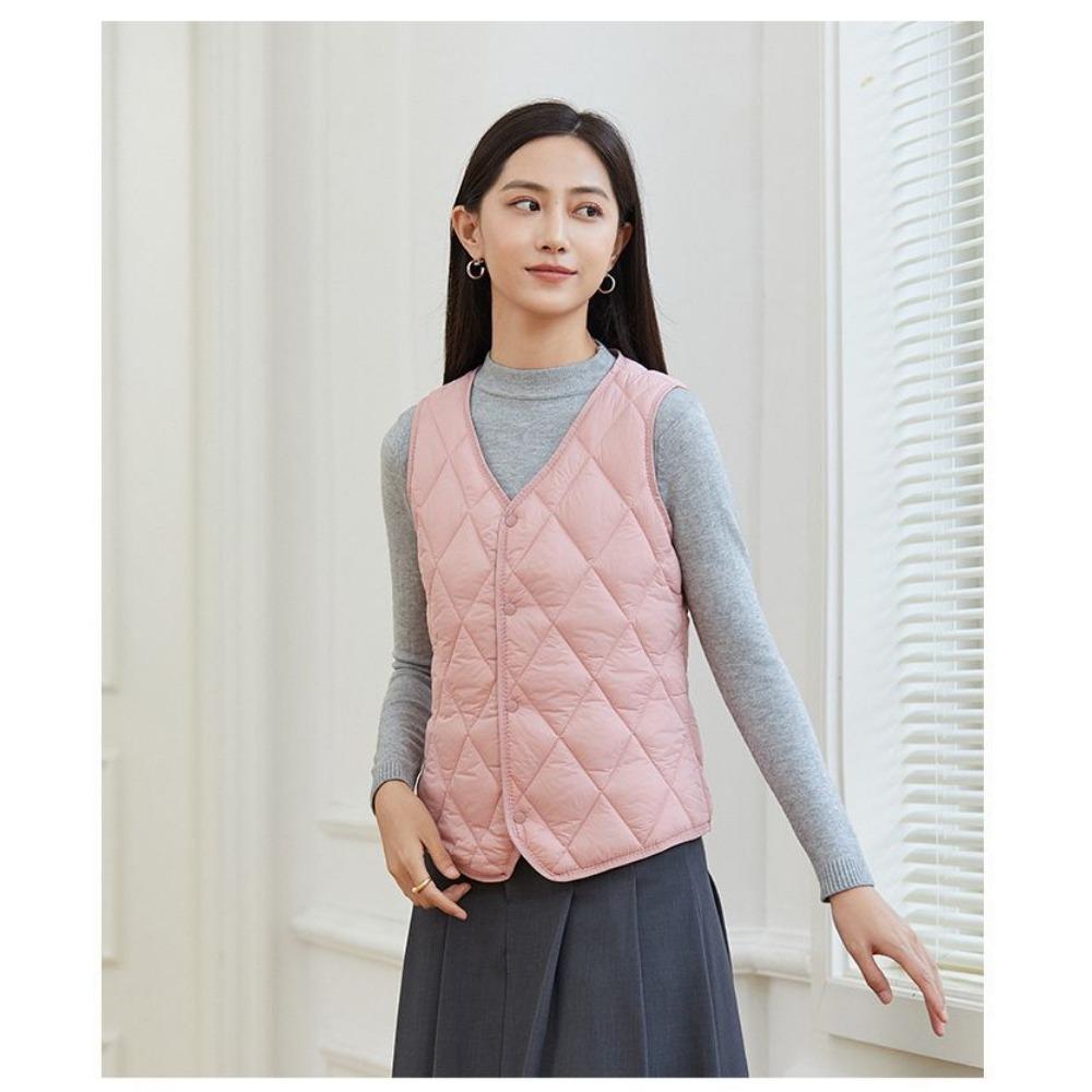 Autumn/Winter Down-Filled Cotton Waistcoat Liner Women's Lightweight Warm Inner Vest Form-Fitting Slimming Underwear Waistcoat