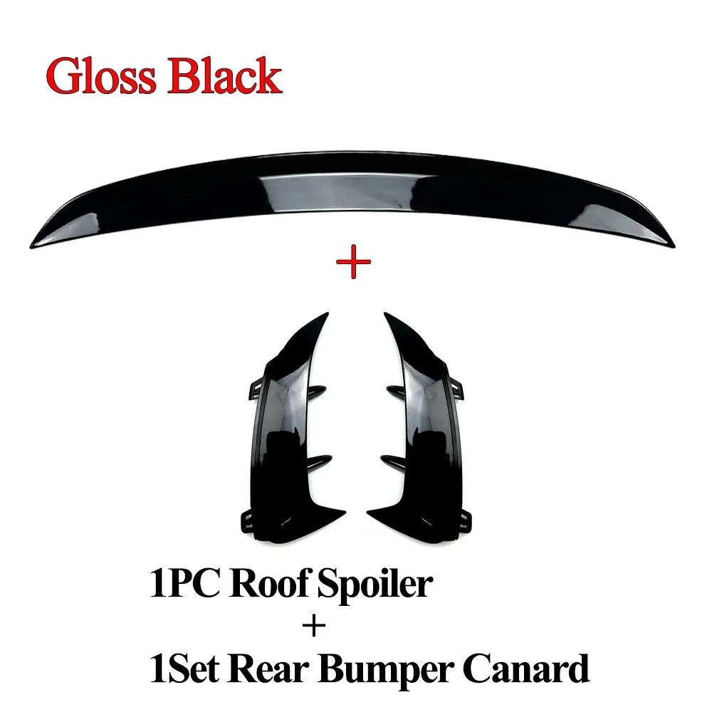 Car Rear Roof Trunk Spoiler Wing & Rear Bumper Canard For Mercedes Benz A Class W177 A180 A200 A220 A35 AMG Hatchback 2018-2023