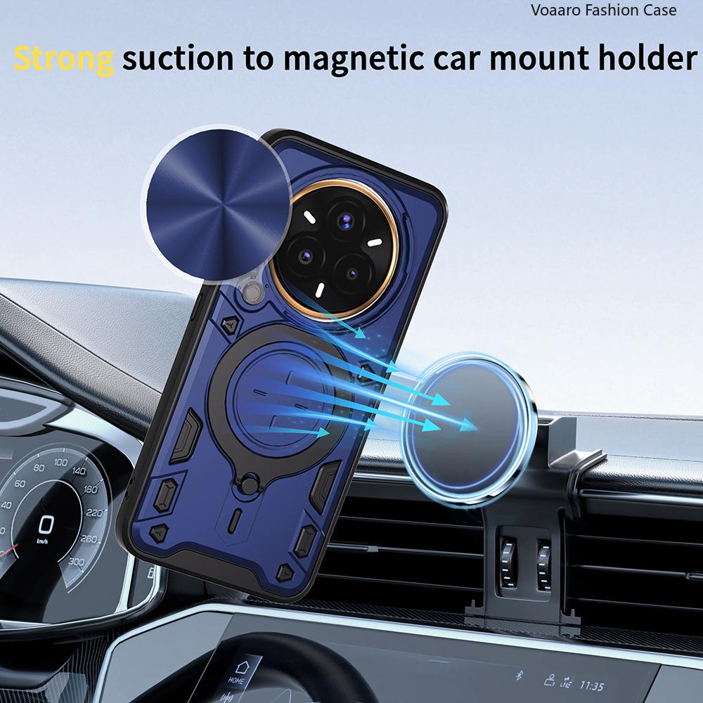 Rotate Slide Lens Camera Armor Funda for OPPO Realme 14 Pro Plus 13 P3 Pro 5G Global Case Magnetic Ring Kickstand Holder Cover