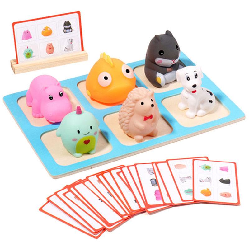 Kids Animal Matching Game Montessori Space Logical Training Imagination Board Thinking Challenge Intellectual Sensory Parish Toy