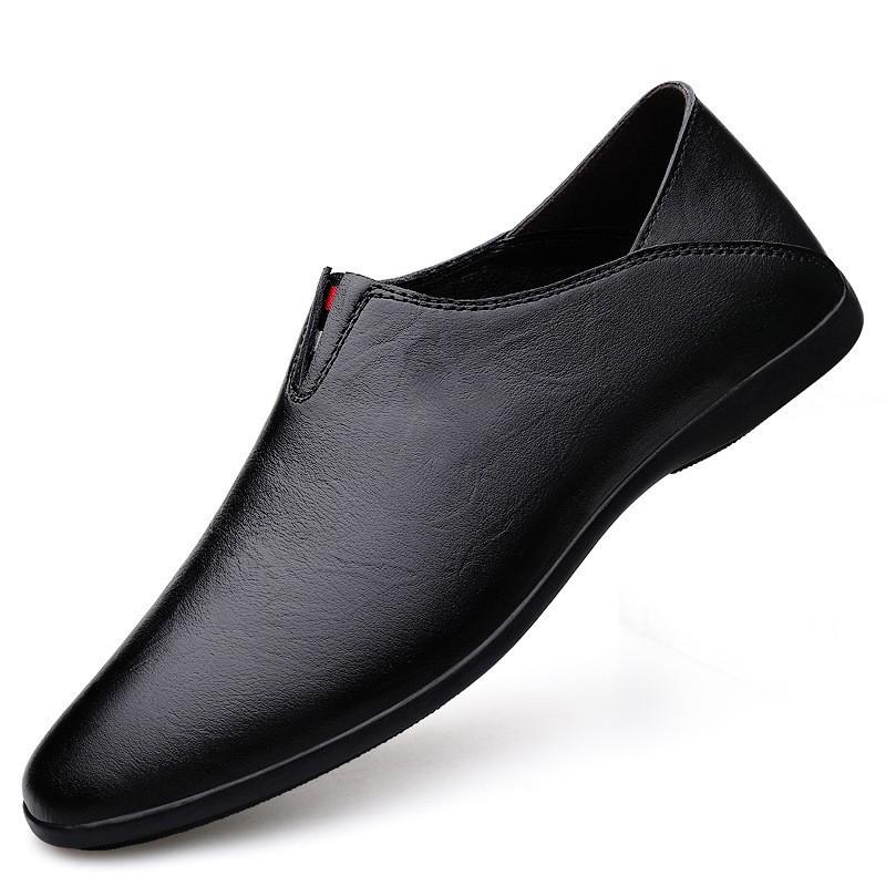 Men's shoes first layer cowhide men's casual shoes business dress leather shoes men's foreign trade one-pedal driving lazy shoes