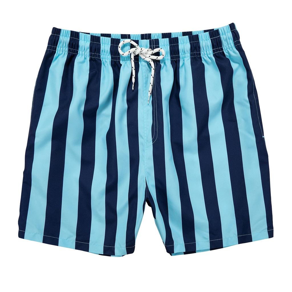 Men's Striped Print Casual Fashion Shorts Men's Printed Loose Breathable Shorts
