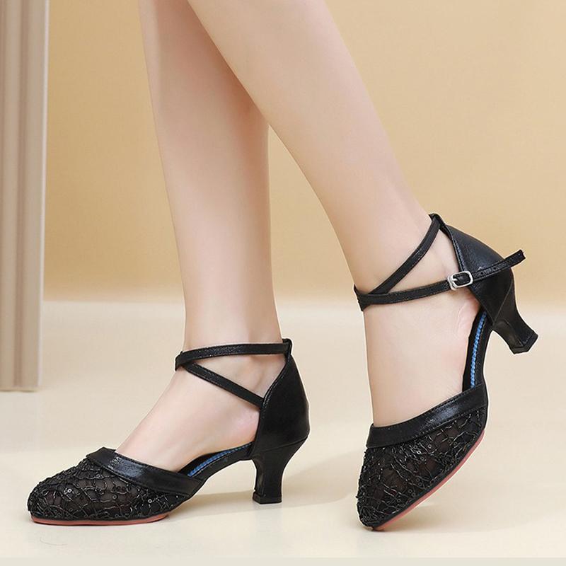 Waltz Modern Ballroom Dancing Shoes Women Close Toe Tango Salsa Latin Dance Shoes Heel 5.5cm