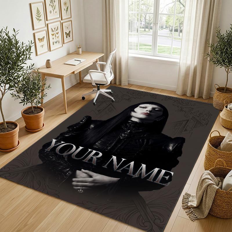 Personalized Crystal Velvet Carpet,Lady Gaga Custom Printed Name, Plush Area Rug For Home Indoor Decor