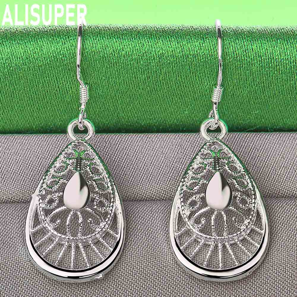 Exquisite 925 Sterling Silver Ethnic Filigree Teardrop Earrings - Stylish Evening Jewelry