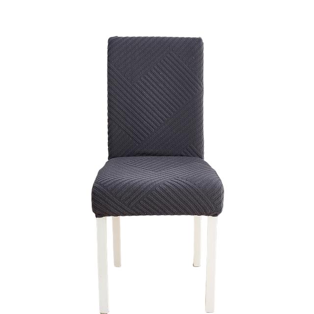Dining Room Chair Covers Stretch Woven Jacquard Thick Plush 5 Styles String Pattern Chair Slipcovers Super Secure Chair Guard