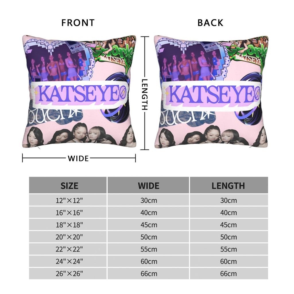 Katseye Kpop Musik Kissenbezug Benutzerdefinierter Kissenbezug Modischer Kissenbezug für Sofa Schlafzimmer Heimdekoration
