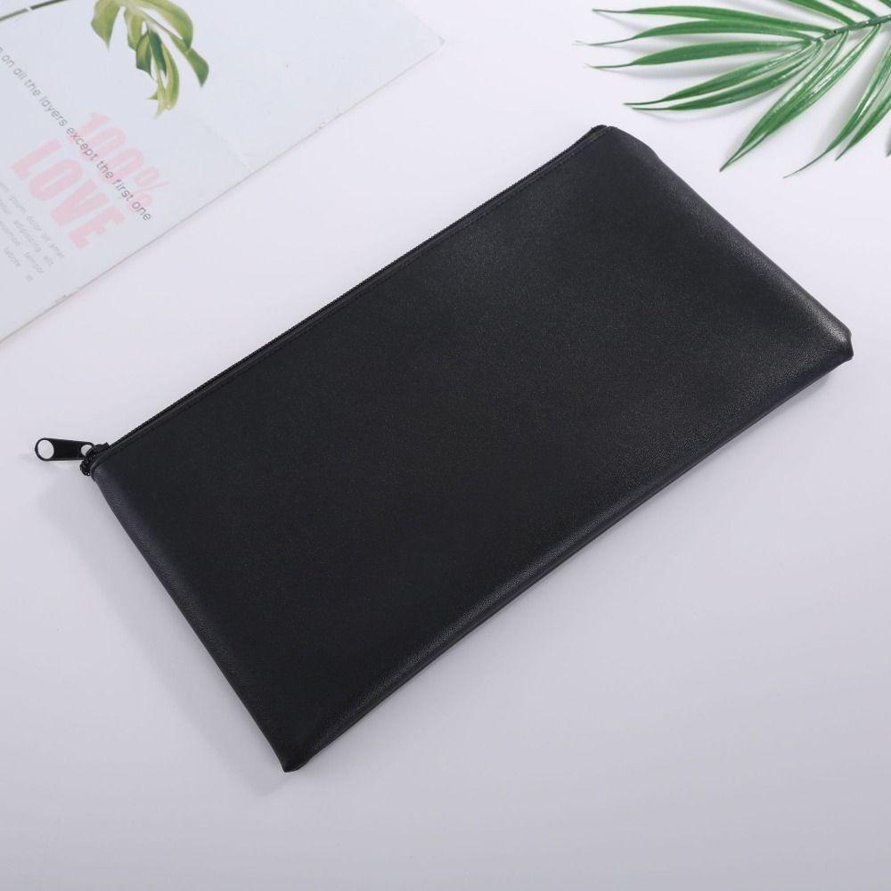 Small Compact Pu Bill Bag PU Leather Money Pouch Travel Cash Deposit Bag  Office Products