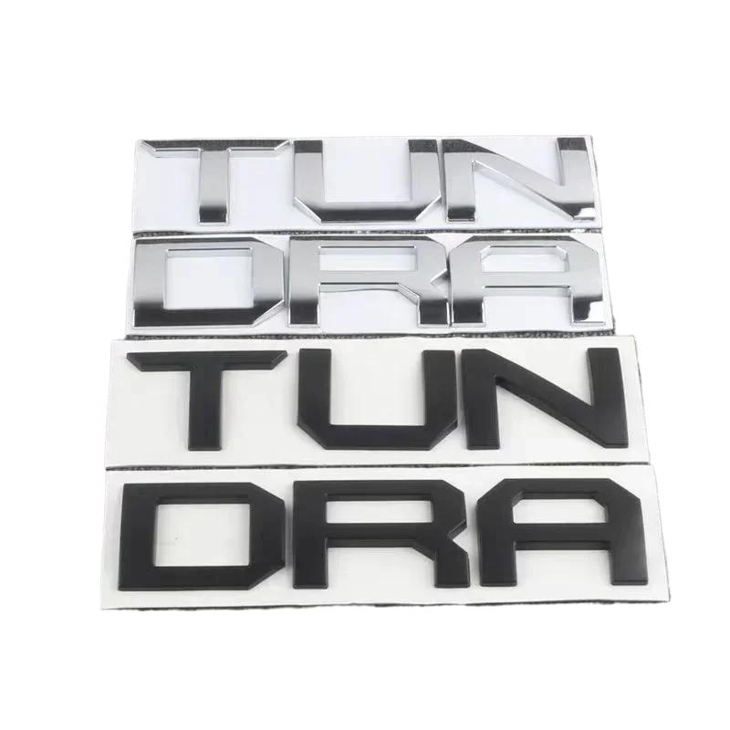 3D glossy black silver letters For Toyota TUNDRA Trunk Emblem Badge Stickers car accessories modified car sticker