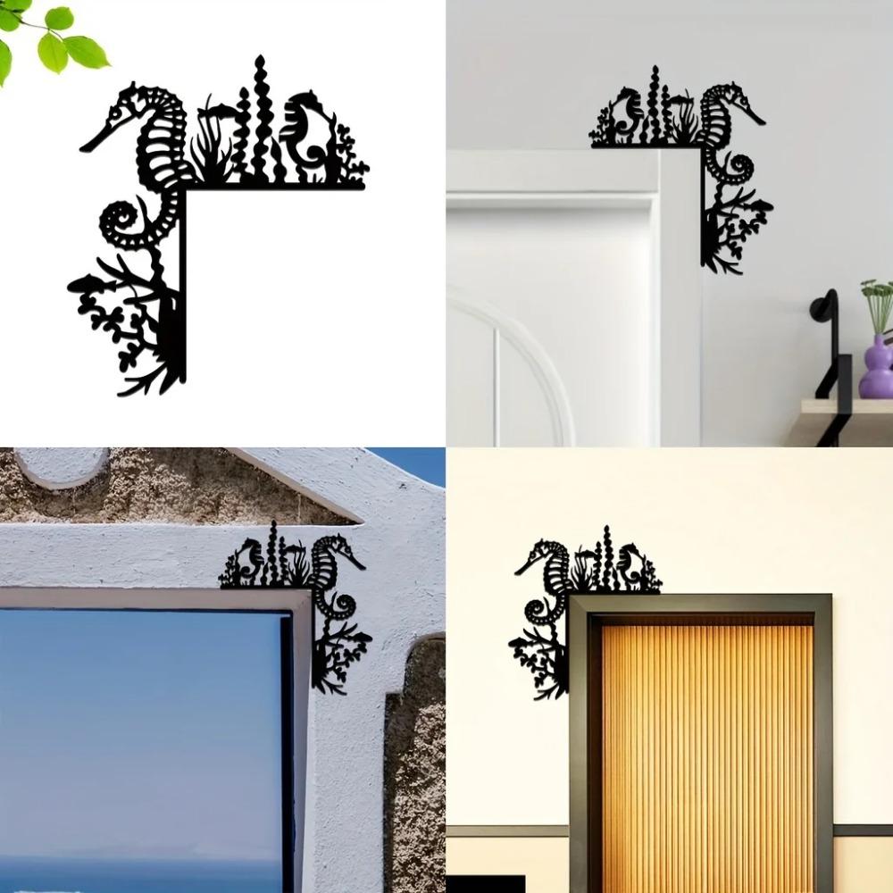 1 шт. Металлические наклейки на стену «Морской конек» – Декоративное украшение для угла — фото 7