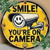 Vintage Metal Tin Sign Wall Decor Rusty Retro Poster Smile Youre On Camera Man Cave Garage Bar Home