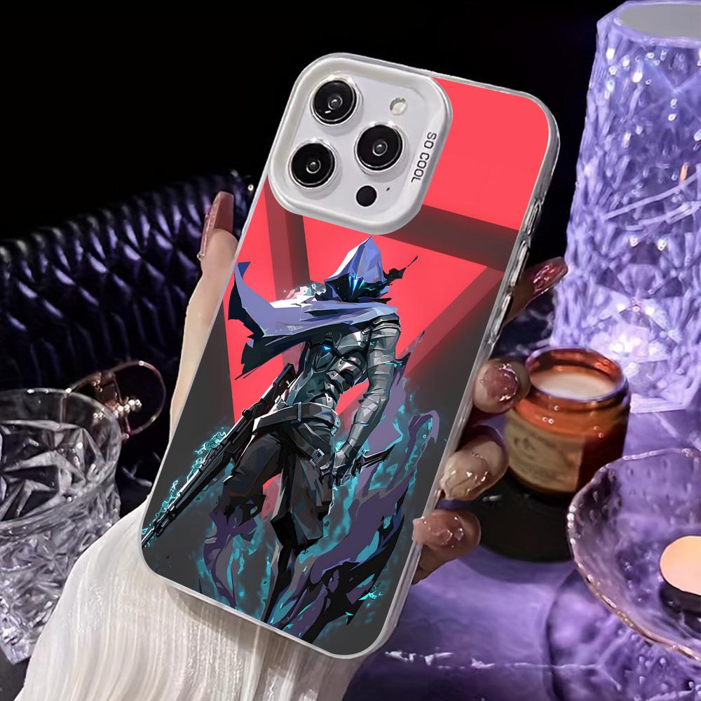 

Valo Omen Phone Case for iPhone 17 16 15 14 13 12 11 X XR XS Air Pro Max Plus White Colorful Silver Cover iPhone 15 Plus