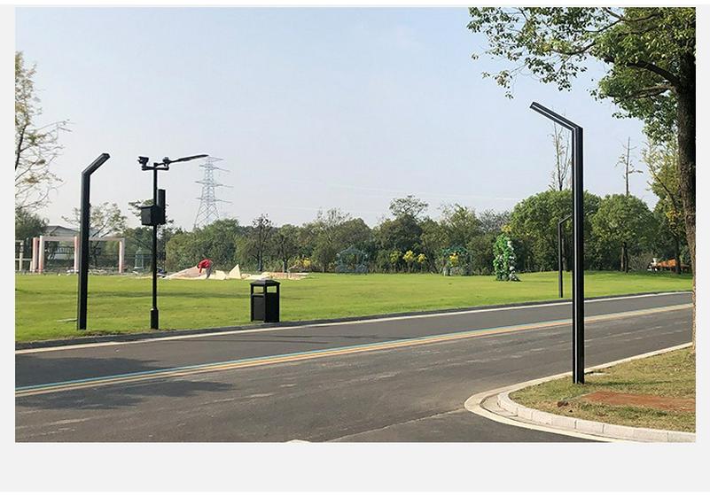 3m Aluminum Alloy 7-Shape LED Courtyard Light with Color-Changing Feature, Double Pole, Square Design