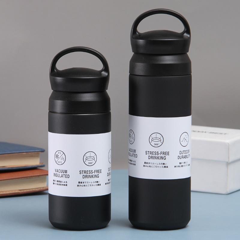 Simple Japanese Stainless Steel High-Value Men'S And Women'S Thermos Cups, Portable Coffee Cups, Car-Mounted Element Water Cups