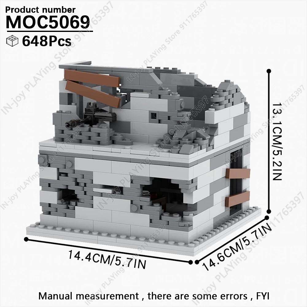 MOOXI Simulierte Militärkriegs-Bausteine WW2 Schlachtfeldruinen Artilleriekanonen Modell MOC Steine Erwachsenen-Set Spielzeug für Jungen
