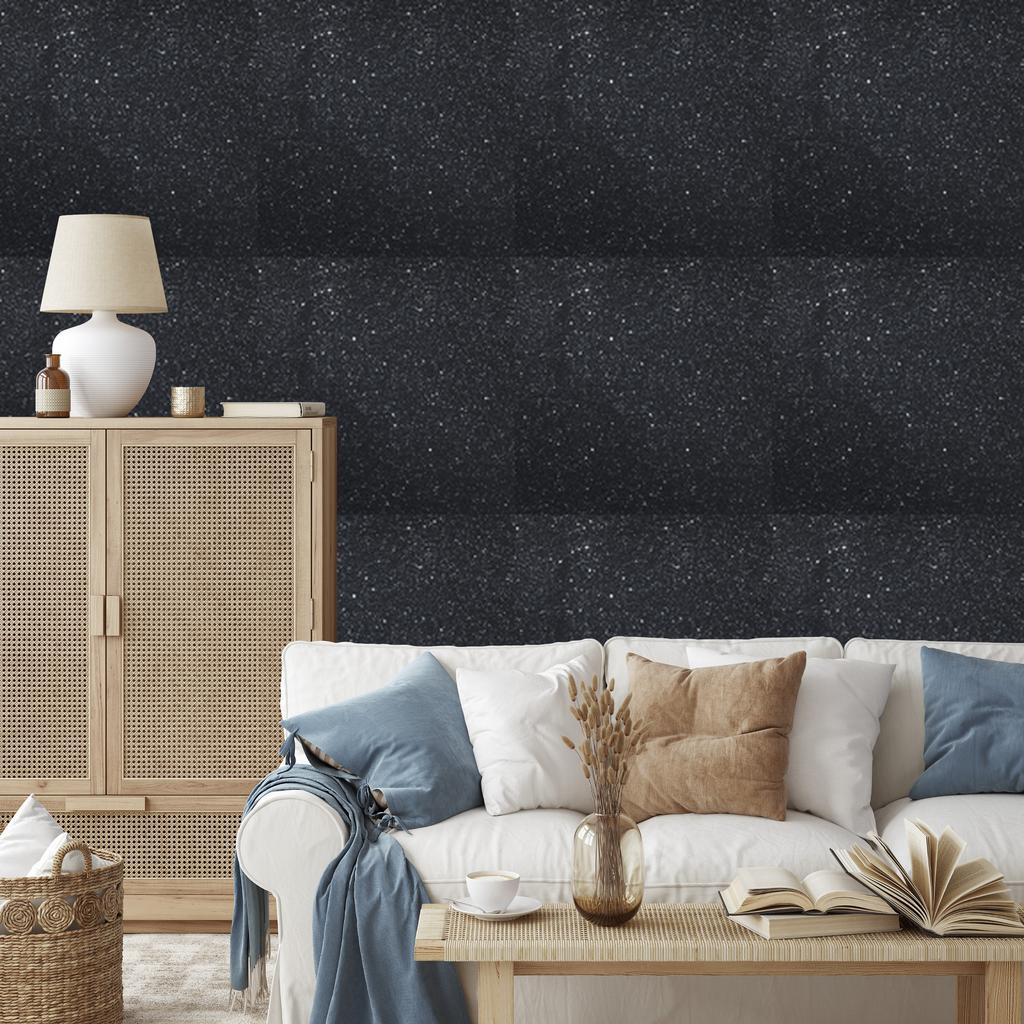 Navy and graphite glitter wallpaper for living room and bedroom 50x1000