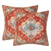 Set Of 2 Bohemian  Pattern Throw Pillow Case 18x18inch Soft Pillowcover for Indoor and Outdoor Use