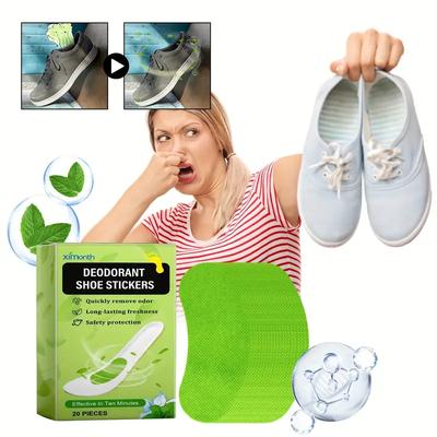 20pcs Deodorizing Shoe Patches Deodorizing Sports Breathable Deodorizing Sweat Wicking Comfortable Refreshing Invisible and Deodorizing Insoles