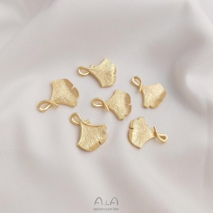 14K Gold Plated Ginkgo Leaf Charm Pendant for DIY Jewelry: Bracelets, Necklaces, Earrings