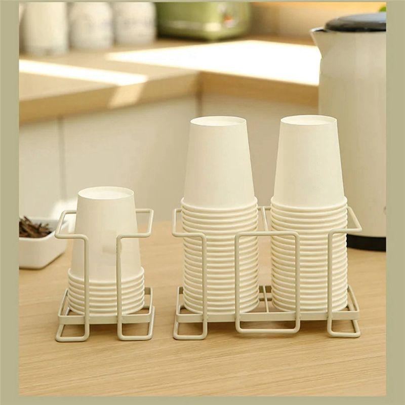 ABWR-Paper Cup Holder Disposable Cup Picker Iron Storage Floor Home Coffee Tea Cup Holder Can Be Used For Glass Cups