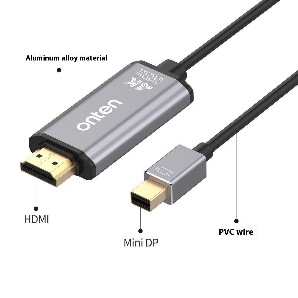 ONTEN 5130B 1.8m Plug and Play 4K 60Hz Mini DP To HDMI Adapter Cable for Monitor Projector