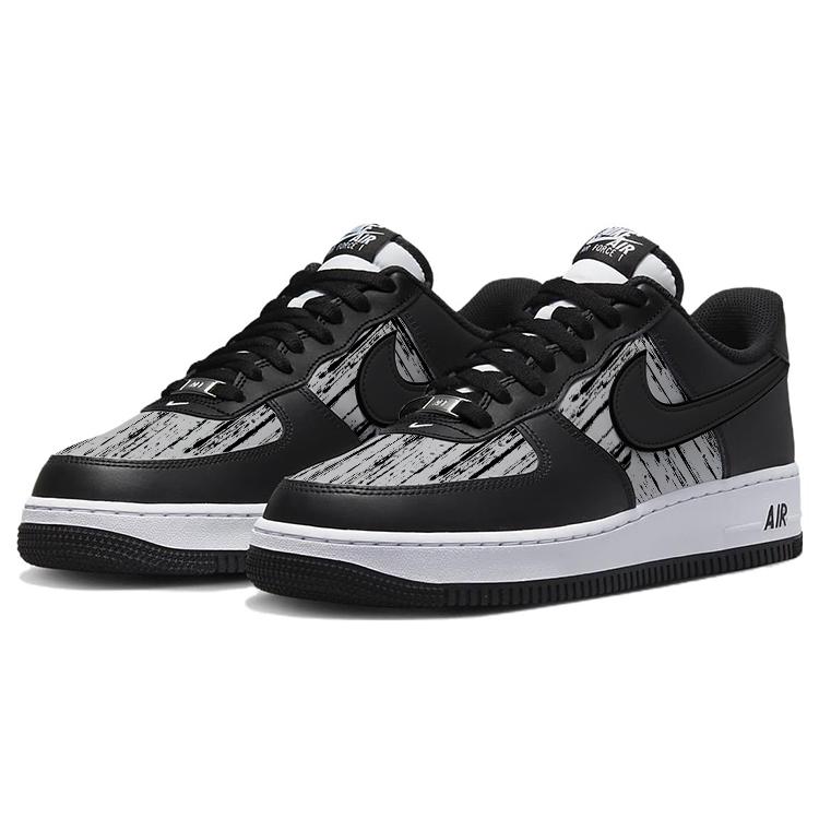 Nike Air Force 1 Dotted Ink Splatter, Dark Shadow Line Slip Resistant Low top Skateboard Shoes Unisex Black Gray DV0788-001(Team366-)