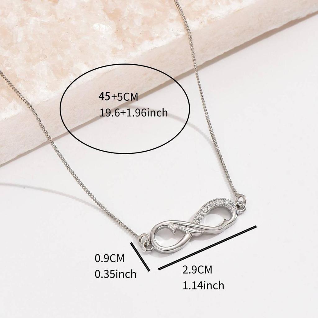 Women's Infinity Symbol Necklace - Elegant European and American Niche Jewelry with Simple O-Chain Design.