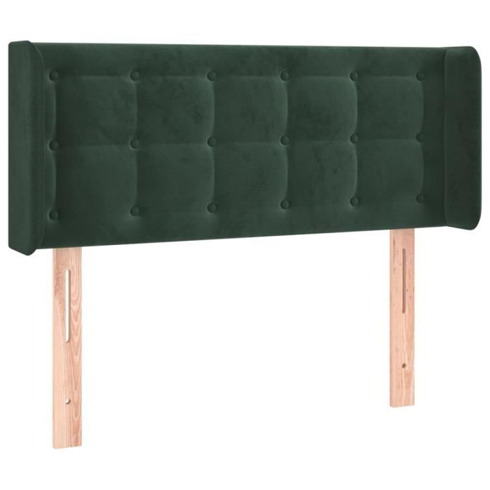 VidaXL Tête de lit avec oreilles Vert foncé 83x16x78-88 cm Velours3119235