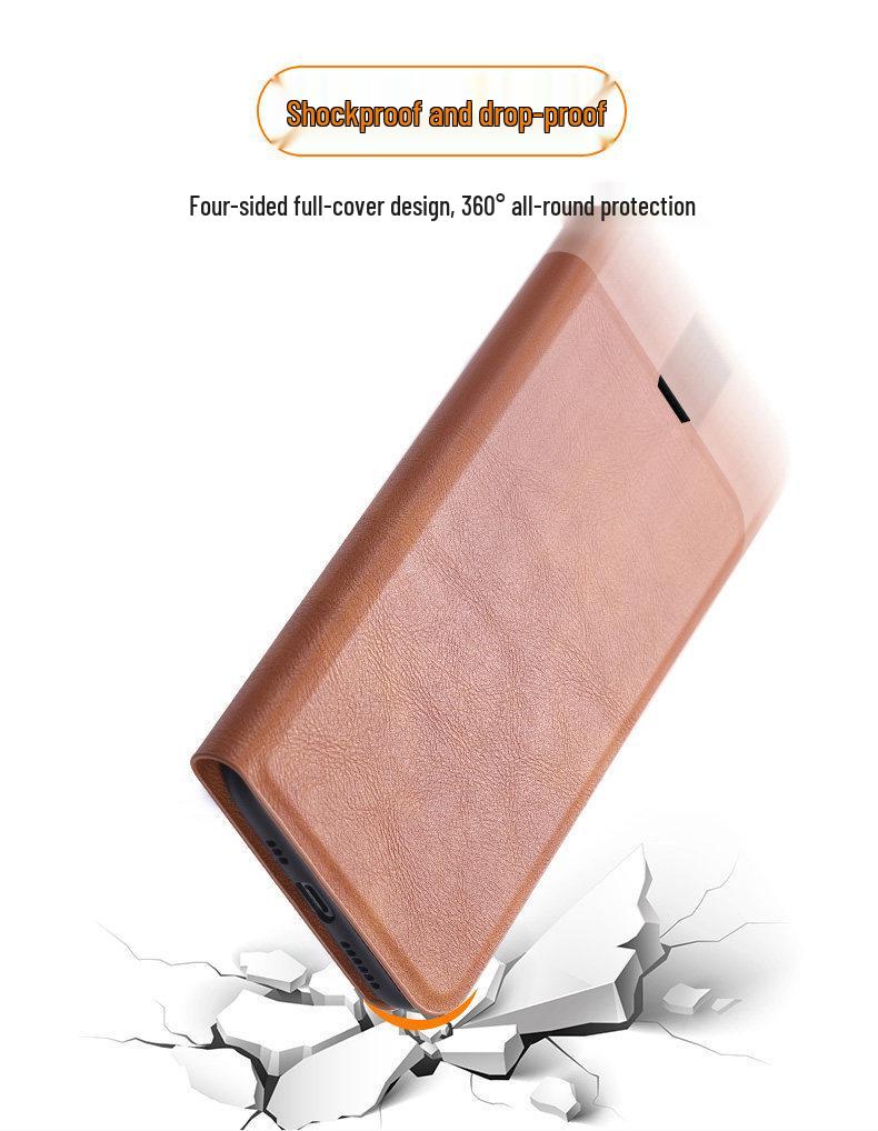 Leather Flip Stand Case for Huawei Enjoy 90 Pro Max/90 Plus - Full Coverage, Anti-Drop Protection