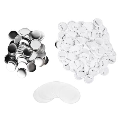 100 Stück Abzeichen-Rückseite Weißblech Kunststoffbasis Rost vermeiden Fest DIY Abzeichenwerkzeug für Weihnachts- Geburtstagsgeschenke 58mm 100 Stück