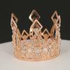 Cake baking decoration round crown Valentine's Day gift tiara bridal jewelry children's golden silver hair crown rhinestones