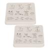 2PCs Silicone Mold   Hand Made Tool Cartoon Animals shape High Temperature Resistance(Gray )