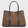 2025 Autumn/Winter Contrast Color Leather Handbag - Large Capacity Wool & Microfiber Shoulder/Crossbody Tote for Women