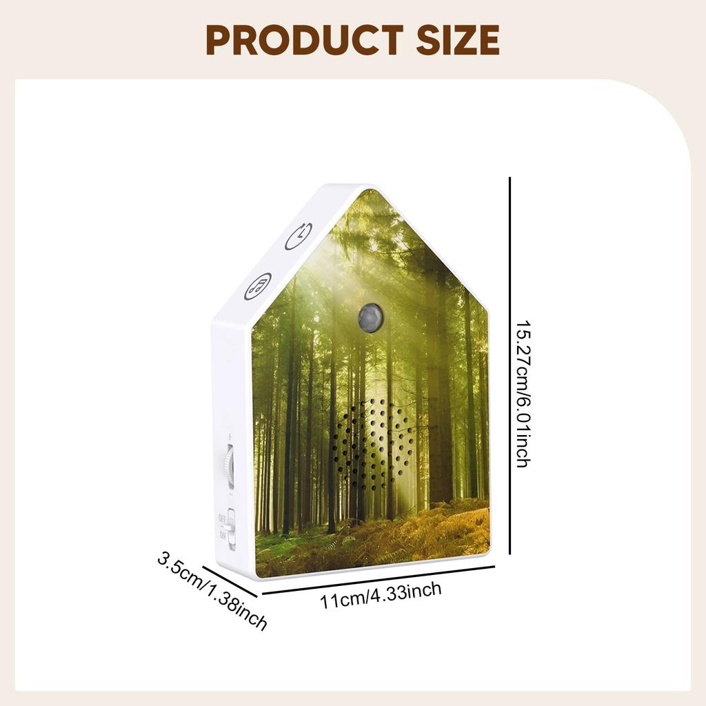 Bird Chirping Sound Box Compact Bird Sound Machine Realistic Audio Indoor Ambient Noise for Home Bedroom Balcony Living Room