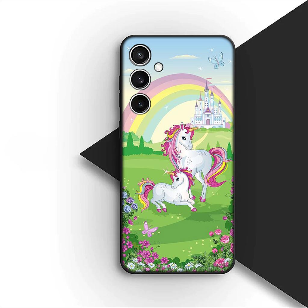 Weiche Hülle für OPPO A80 A18 A16 A40 A17 A15 A38 A78 A79 A54 A57 A12 A60 4G 5G Hülle Handyhülle Comics Einhorn Pferd Regenbogen
