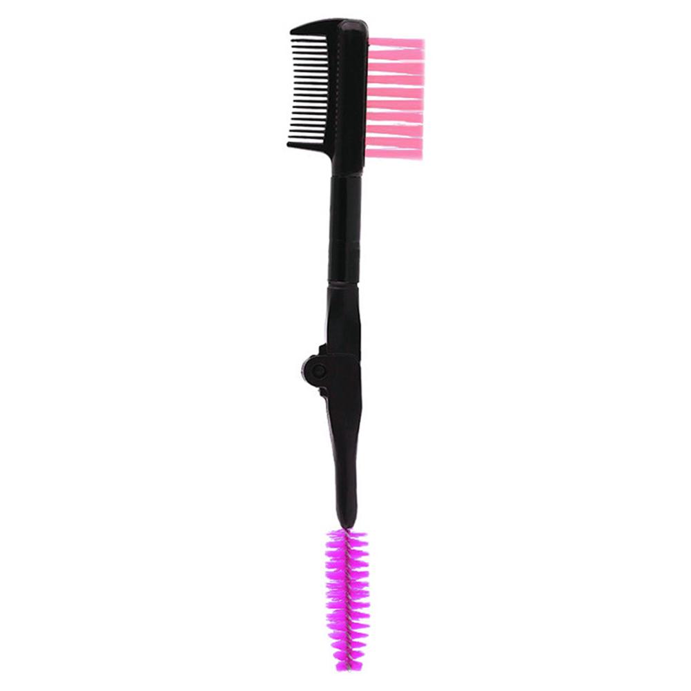 

Складная двухсторонняя щеточка для бровей, щеточка для ресниц, расческа для макияжа глаз, аппликатор для туши, портативный косметический инструмент для красоты фиолетовый