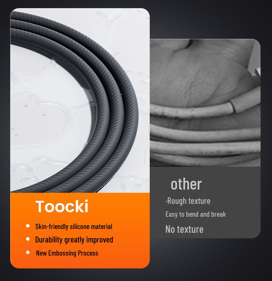 Tookci 120W Fast Charging Silicone Data Cable, Aluminum Alloy Shell, Compatible with Xiaomi 17
