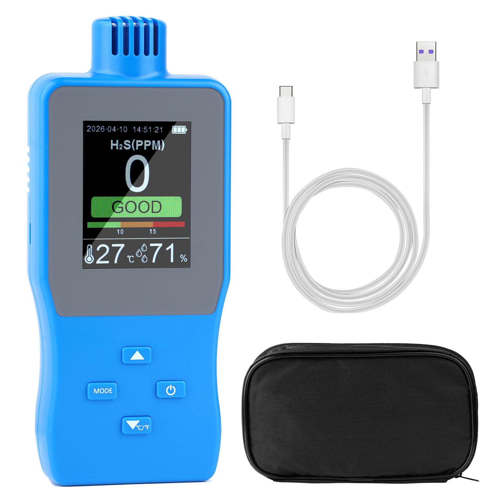 A8-H2S Hydrogen Sulfide Gas Detector 183x78x32