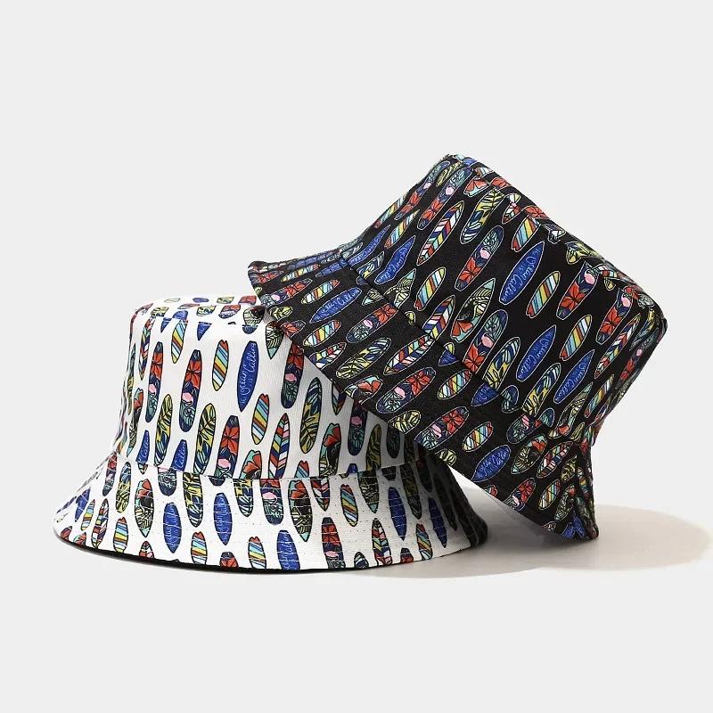 Spring and Summer Cotton Cartoon Print Bucket Hat Fisherman Hat Outdoor Travel Sun Cap for Men and Women 320