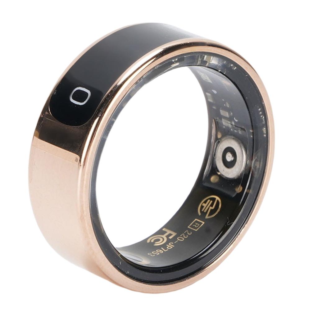 Smart Ring with Display Screen Sleep Tracker Ring Water Proof Fitness Ring Gesture Control Step Counting Gold ID 18.2mm