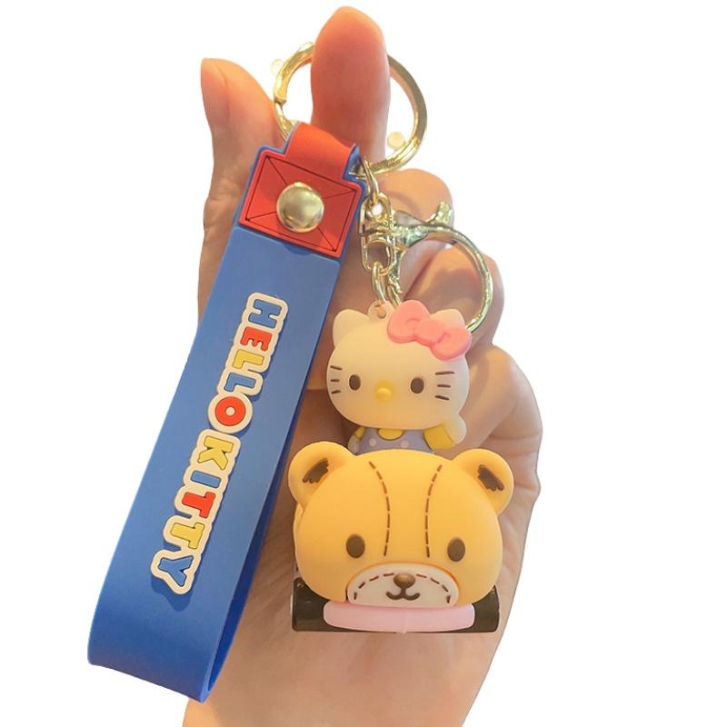 Cute Cartoon Sanrio Car Pvc Keychain Bag Pendant Creative Decoration For Cars Tiger Card Jg-1083