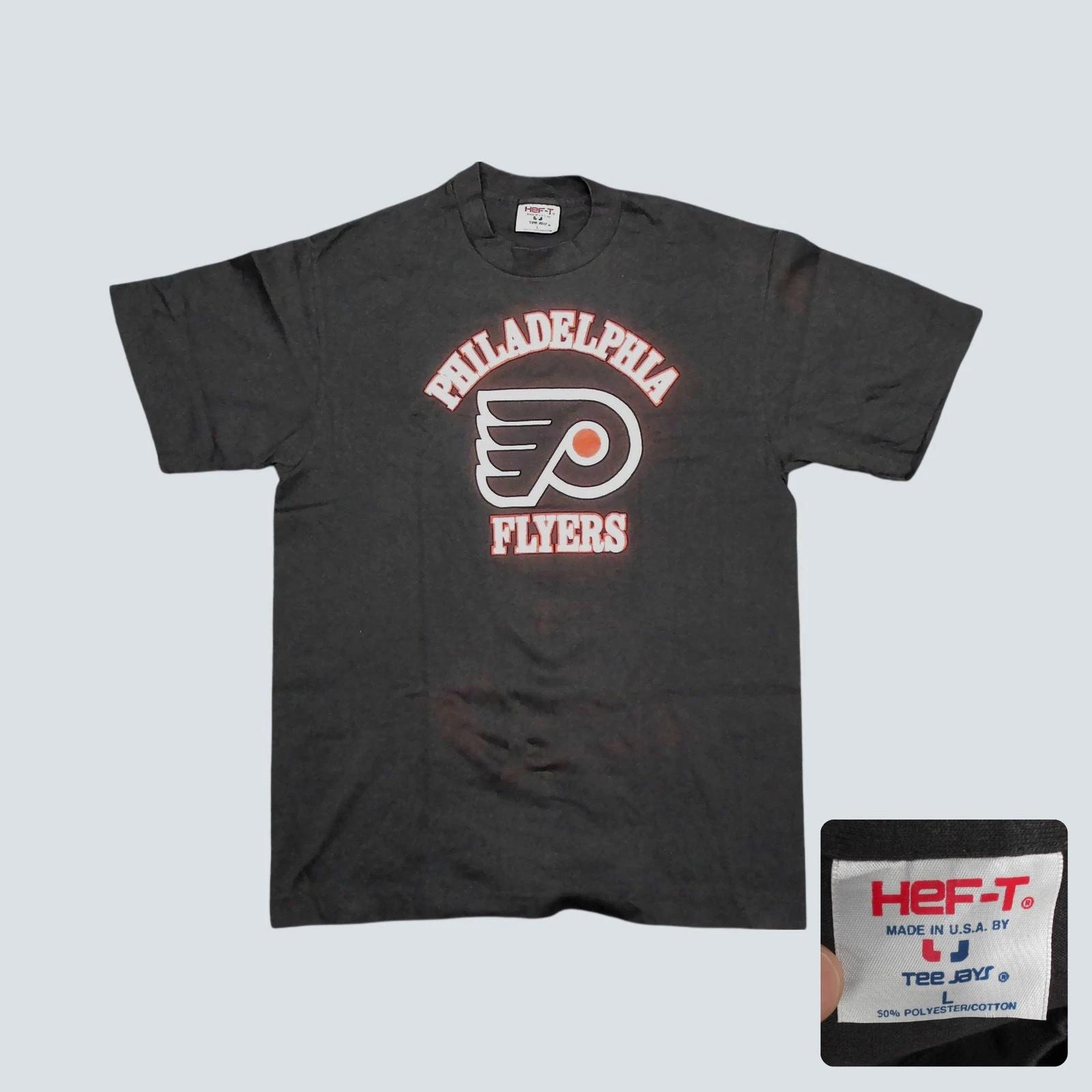 

Винтажная футболка Philadelphia Flyers 80-х Мужская M Черная Одинарный шов NHL Футболка Jays 4XL