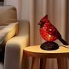 Resin Red Bird Table Lamp Handmade Stained Glass Lamp Bird Decor Light  Bedside Table